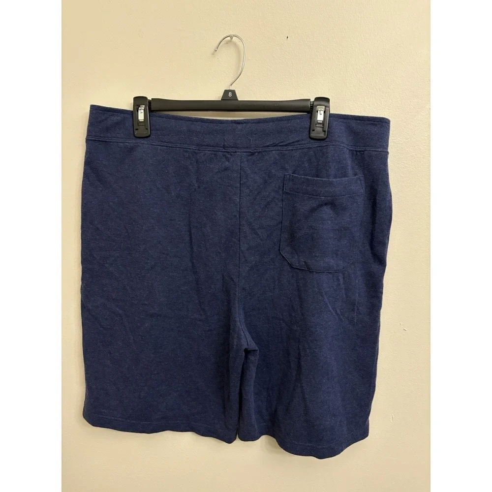 Polo Ralph Lauren Men's XL Blue Jersey Sweat Shorts Drawstring Zipper Pockets